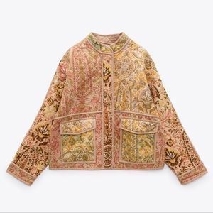 NWT Zara Padded Jacquard Jacket- size XS
